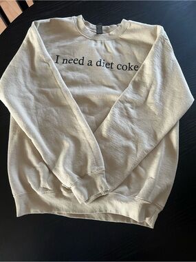 Gildan Cream 'I need a diet coke' Crewneck Sweatshirt